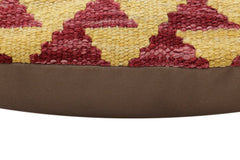 handmade Traditional Pillow Rust Blue Hand-Woven SQUARE 100% WOOL Hand woven turkish pillow2' x 2'