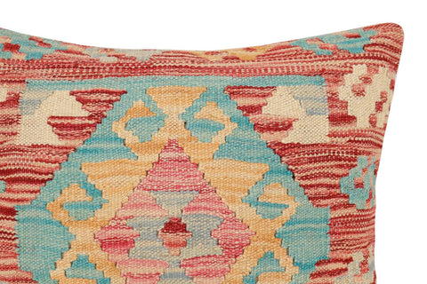 handmade Traditional Pillow Red Blue Hand-Woven SQUARE 100% WOOL Hand woven turkish pillow2 x 2