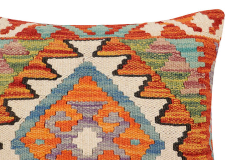 handmade Traditional Pillow Rust Blue Hand-made SQUARE 100% WOOL Hand woven turkish pillow2 x 2