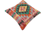 handmade Traditional Pillow Rust Red Hand-made SQUARE 100% WOOL Hand woven turkish pillow2' x 2'