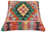 handmade Traditional Pillow Rust Red Hand-made SQUARE 100% WOOL Hand woven turkish pillow2' x 2'