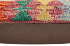 handmade Traditional Pillow Rust Red Hand-made SQUARE 100% WOOL Hand woven turkish pillow2' x 2'