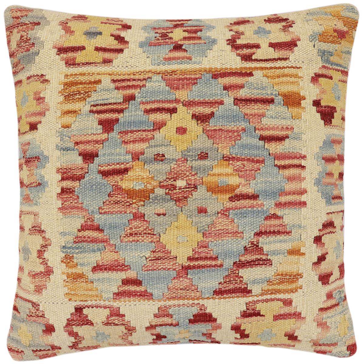 handmade Traditional Pillow Rust Red Hand-made SQUARE 100% WOOL Hand woven turkish pillow2' x 2'