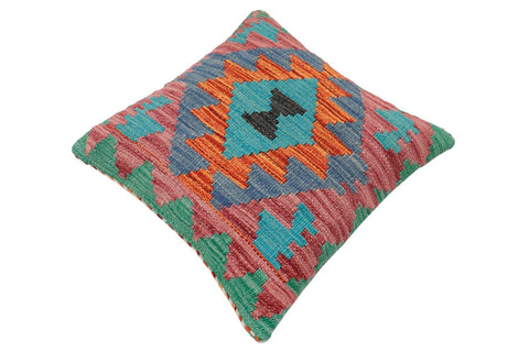 handmade Traditional Pillow Rust Blue Hand-made SQUARE 100% WOOL Hand woven turkish pillow2 x 2