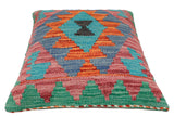 handmade Traditional Pillow Rust Blue Hand-made SQUARE 100% WOOL Hand woven turkish pillow2' x 2'