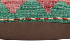 handmade Traditional Pillow Rust Blue Hand-made SQUARE 100% WOOL Hand woven turkish pillow2' x 2'