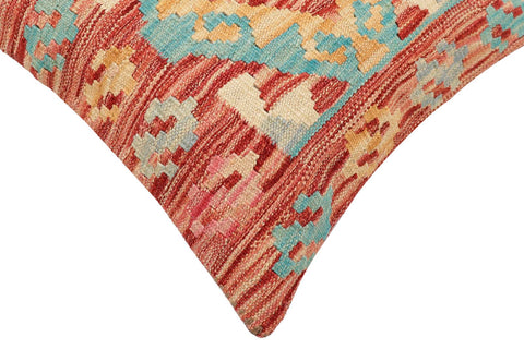 handmade Traditional Pillow Rust Blue Hand-made SQUARE 100% WOOL Hand woven turkish pillow2 x 2