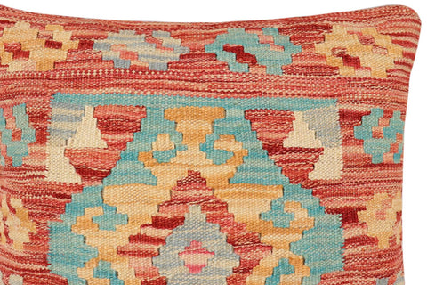handmade Traditional Pillow Rust Blue Hand-made SQUARE 100% WOOL Hand woven turkish pillow2 x 2