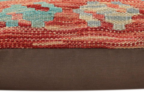 handmade Traditional Pillow Rust Blue Hand-made SQUARE 100% WOOL Hand woven turkish pillow2 x 2