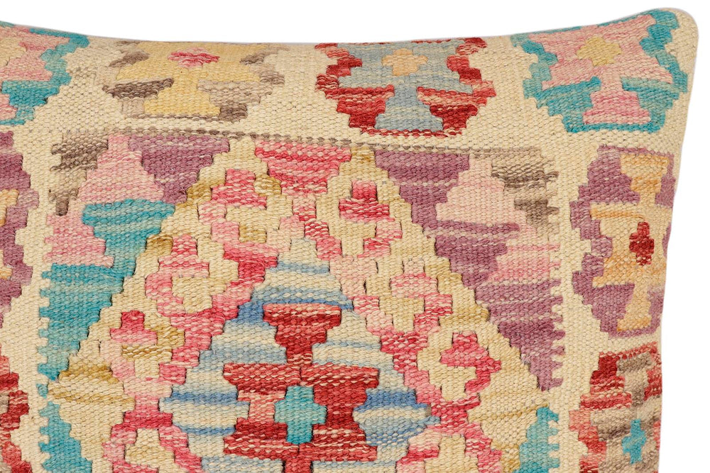 handmade Traditional Pillow Red Blue Hand-made SQUARE 100% WOOL Hand woven turkish pillow2' x 2'