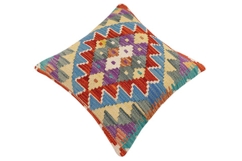 handmade Traditional Pillow Rust Blue Hand-made SQUARE 100% WOOL Hand woven turkish pillow2 x 2