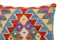 handmade Traditional Pillow Rust Blue Hand-made SQUARE 100% WOOL Hand woven turkish pillow2' x 2'