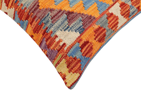 handmade Traditional Pillow Rust Blue Hand-made SQUARE 100% WOOL Hand woven turkish pillow2 x 2