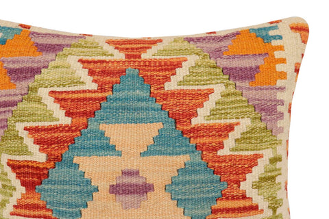 handmade Traditional Pillow Rust Blue Hand-made SQUARE 100% WOOL Hand woven turkish pillow2 x 2