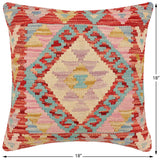 handmade Traditional Pillow Red Blue Hand-made SQUARE 100% WOOL Hand woven turkish pillow2' x 2'