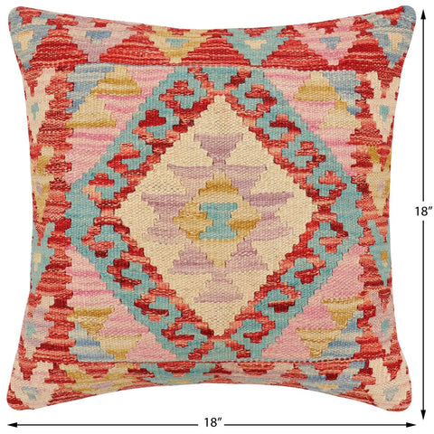 handmade Traditional Pillow Red Blue Hand-made SQUARE 100% WOOL Hand woven turkish pillow2 x 2
