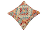 handmade Traditional Pillow Red Blue Hand-made SQUARE 100% WOOL  Hand woven turkish pillow  2 x 2