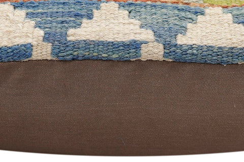 handmade Traditional Pillow Blue Beige Hand-made SQUARE 100% WOOL Hand woven turkish pillow2 x 2