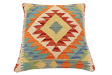handmade Traditional Pillow Rust Blue Hand-made SQUARE 100% WOOL  Hand woven turkish pillow  3 x 5