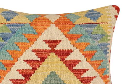 handmade Traditional Pillow Rust Blue Hand-made SQUARE 100% WOOL  Hand woven turkish pillow  3 x 5