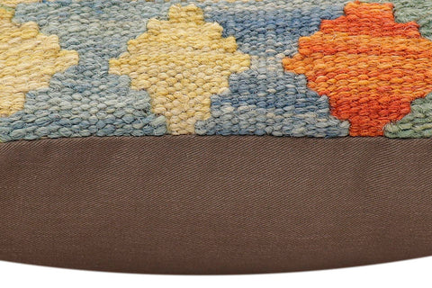 handmade Traditional Pillow Rust Blue Hand-made SQUARE 100% WOOL  Hand woven turkish pillow  3 x 5