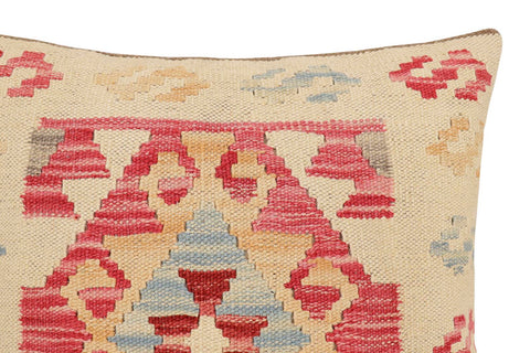 handmade Traditional Pillow Beige Red Hand-made SQUARE 100% WOOL Hand woven turkish pillow2 x 2