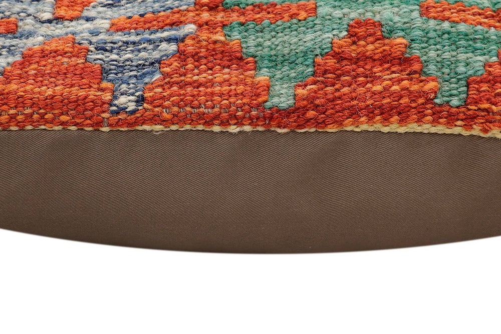 handmade Traditional Pillow Rust Blue Hand-made SQUARE 100% WOOL Hand woven turkish pillow2' x 2'