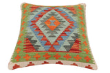 handmade Traditional Pillow Rust Blue Hand-made SQUARE 100% WOOL Hand woven turkish pillow2' x 2'