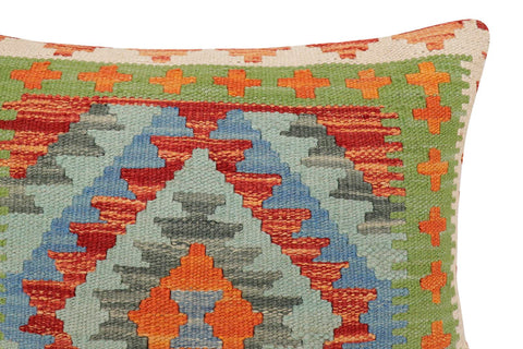 handmade Traditional Pillow Rust Blue Hand-made SQUARE 100% WOOL Hand woven turkish pillow2 x 2