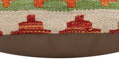 handmade Traditional Pillow Rust Blue Hand-made SQUARE 100% WOOL Hand woven turkish pillow2' x 2'