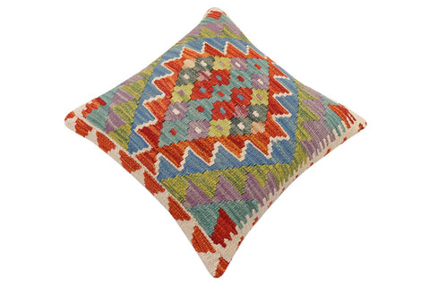 handmade Traditional Pillow Rust Blue Hand-made SQUARE 100% WOOL Hand woven turkish pillow2 x 2