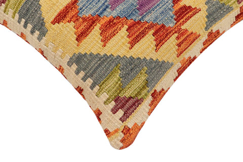 handmade Traditional Pillow Rust Blue Hand-made SQUARE 100% WOOL  Hand woven turkish pillow  2 x 2