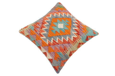 handmade Traditional Pillow Rust Blue Hand-made SQUARE 100% WOOL Hand woven turkish pillow2 x 2