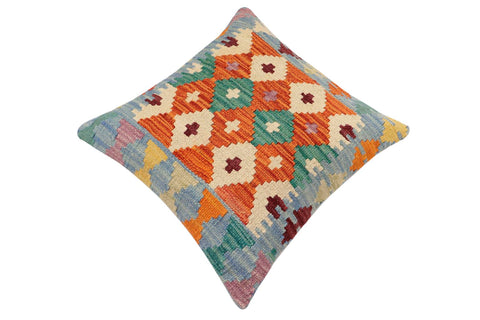 handmade Traditional Pillow Rust Blue Hand-made SQUARE 100% WOOL Hand woven turkish pillow2 x 2
