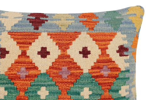 handmade Traditional Pillow Rust Blue Hand-made SQUARE 100% WOOL Hand woven turkish pillow2 x 2
