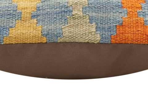 handmade Traditional Pillow Rust Blue Hand-made SQUARE 100% WOOL Hand woven turkish pillow2 x 2