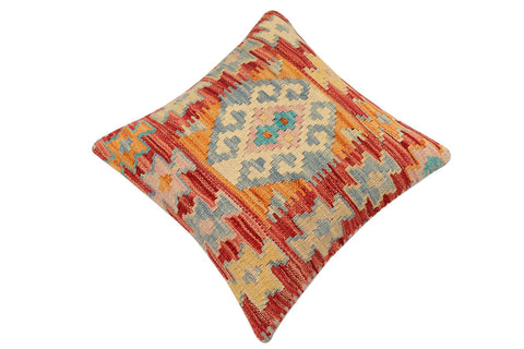 handmade Traditional Pillow Rust Blue Hand-made SQUARE 100% WOOL Hand woven turkish pillow2 x 2