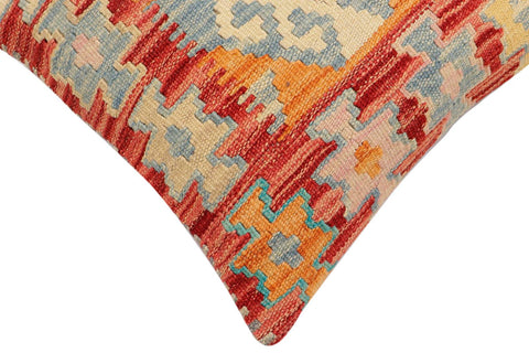 handmade Traditional Pillow Rust Blue Hand-made SQUARE 100% WOOL Hand woven turkish pillow2 x 2