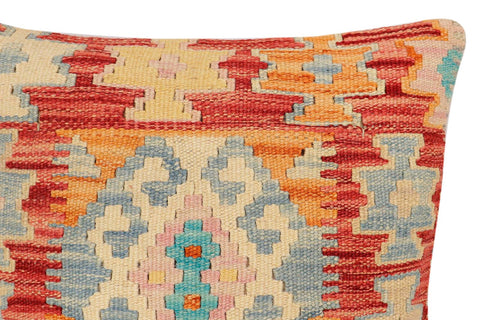 handmade Traditional Pillow Rust Blue Hand-made SQUARE 100% WOOL Hand woven turkish pillow2 x 2