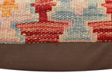 handmade Traditional Pillow Rust Blue Hand-made SQUARE 100% WOOL Hand woven turkish pillow2' x 2'