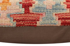 handmade Traditional Pillow Rust Blue Hand-made SQUARE 100% WOOL Hand woven turkish pillow2' x 2'