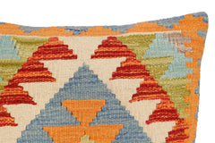 handmade Traditional Pillow Rust Blue Hand-made SQUARE 100% WOOL Hand woven turkish pillow2' x 2'