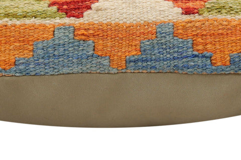 handmade Traditional Pillow Rust Blue Hand-made SQUARE 100% WOOL Hand woven turkish pillow2 x 2