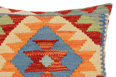 handmade Traditional Pillow Rust Blue Hand-made SQUARE 100% WOOL Hand woven turkish pillow2 x 2