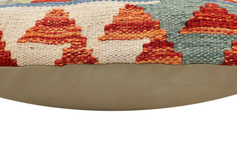 handmade Traditional Pillow Rust Blue Hand-made SQUARE 100% WOOL Hand woven turkish pillow2 x 2