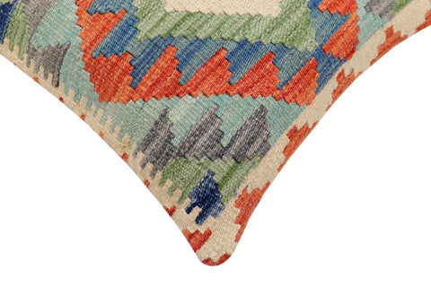 handmade Traditional Pillow Rust Blue Hand-Woven SQUARE 100% WOOL Hand woven turkish pillow2 x 2