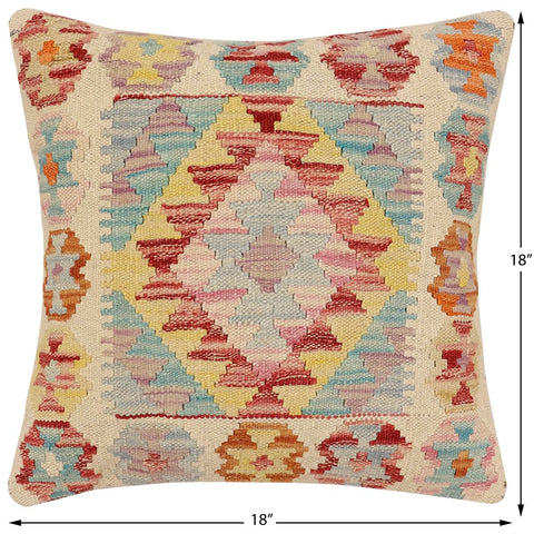 handmade Traditional Pillow Red Rust Hand-Woven SQUARE 100% WOOL Hand woven turkish pillow2 x 2