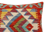handmade Traditional Pillow Rust Blue Hand-Woven SQUARE 100% WOOL Hand woven turkish pillow2' x 2'