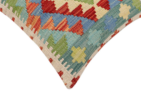 handmade Traditional Pillow Rust Blue Hand-Woven SQUARE 100% WOOL Hand woven turkish pillow2 x 2