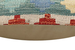 handmade Traditional Pillow Rust Blue Hand-Woven SQUARE 100% WOOL Hand woven turkish pillow2' x 2'